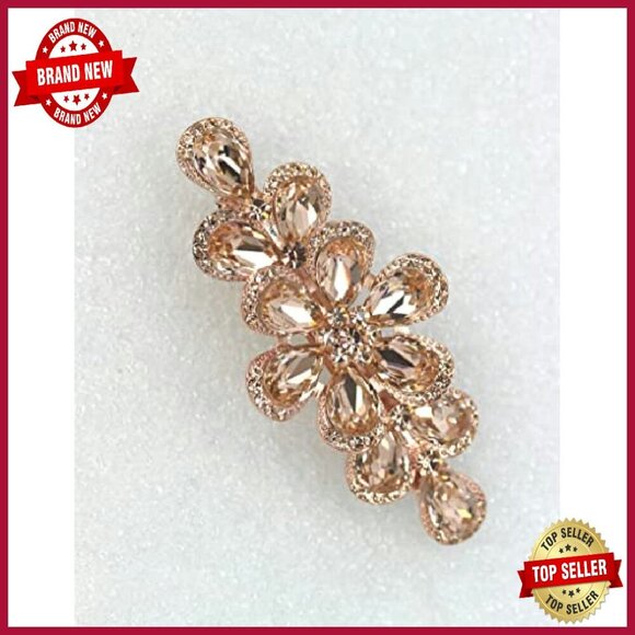 Rhinestone Crystal Floral Hair Barrette Clip 3\